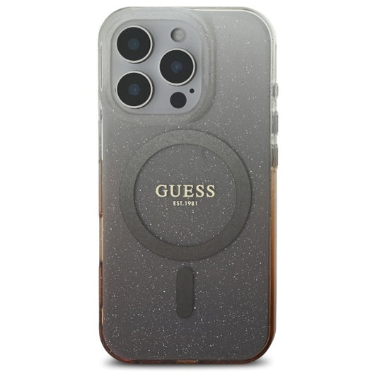 MagSafe tok Apple iPhone 16 Pro-hoz, Guess, IML Glitter Gradient, Barna