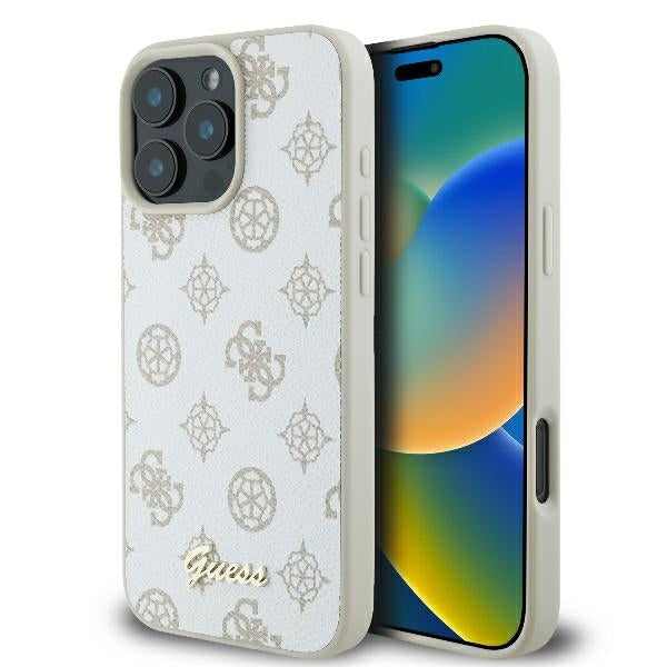 MagSafe tok Apple iPhone 16 Pro-hoz, Guess, Peony Script, Fehér