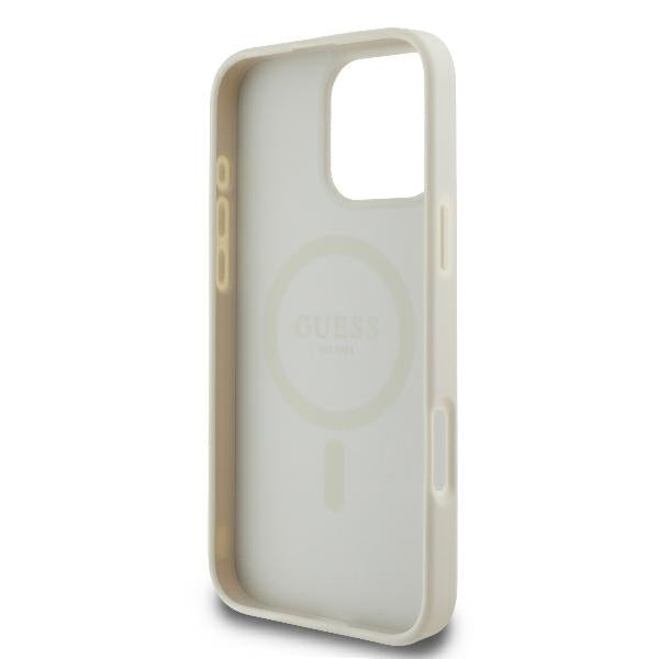 MagSafe tok Apple iPhone 16 Pro-hoz, Guess, Peony Script, Fehér