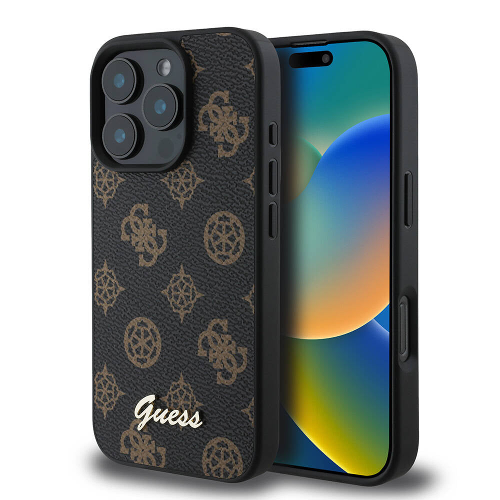 MagSafe tok Apple iPhone 16 Pro-hoz, Guess, Peony Script, Fekete