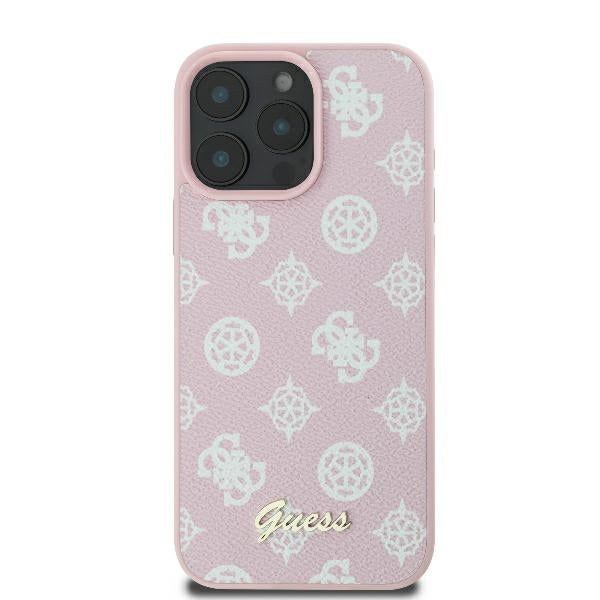 MagSafe tok Apple iPhone 16 Pro-hoz, Guess, Peony Script, Rózsaszín