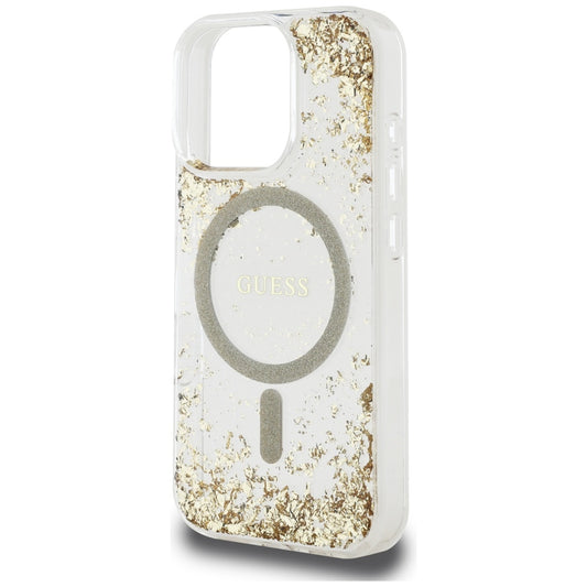 MagSafe tok Apple iPhone 16 Pro-hoz, Guess, Resin Bottom Glitter, Arany