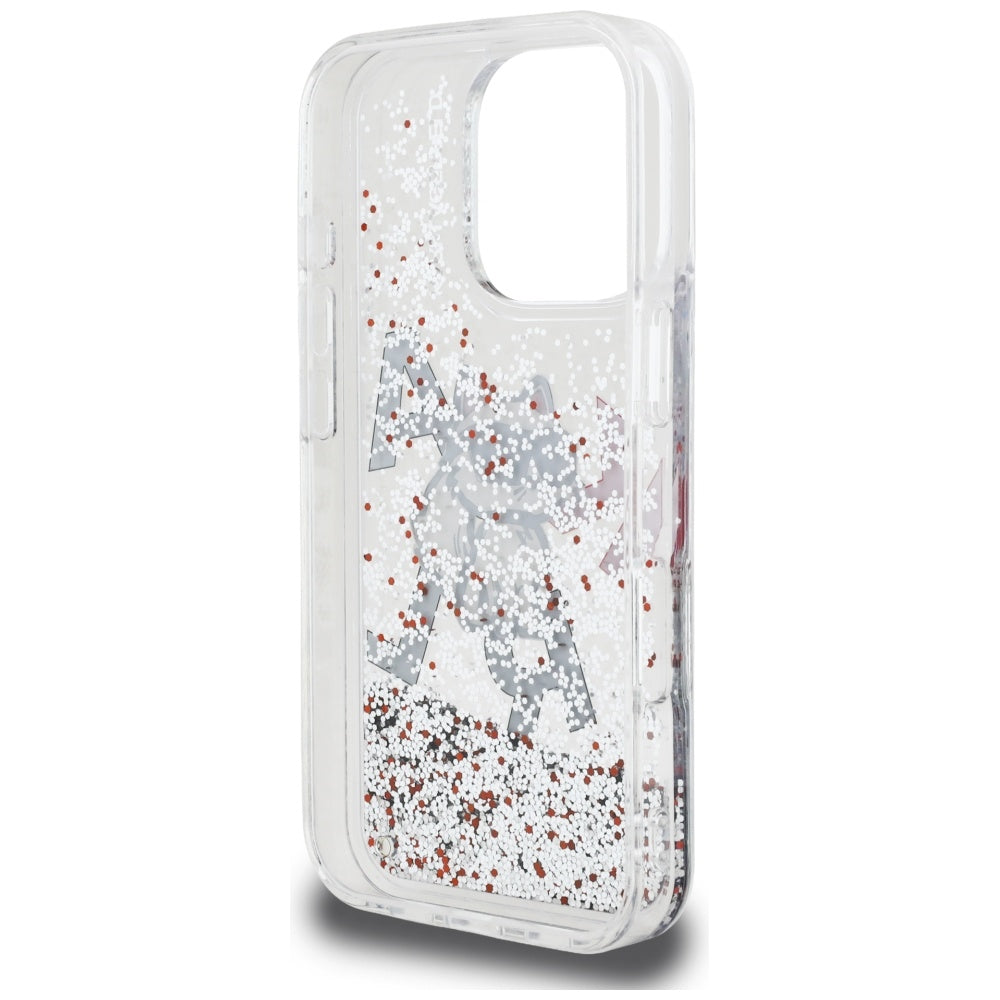MagSafe tok Apple iPhone 16 Pro-hoz, Karl Lagerfeld, Liquid Glitter Choupette Logo, Átlátszó