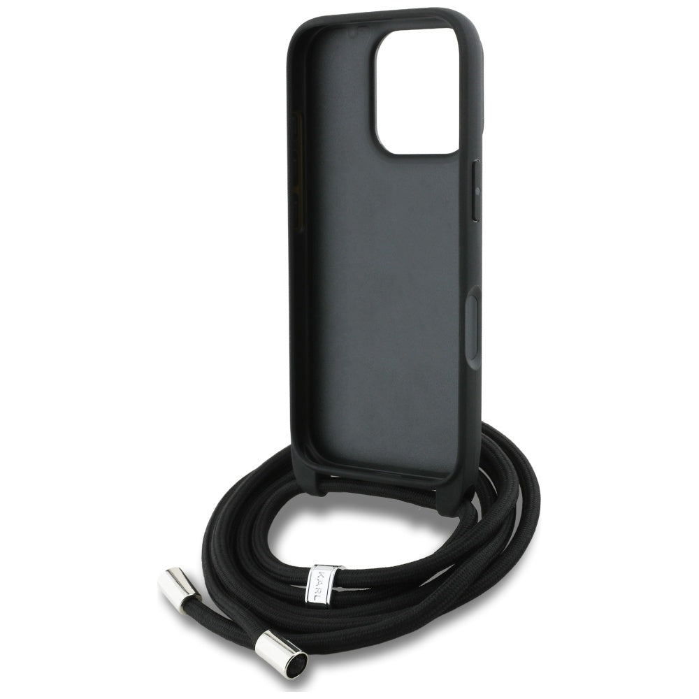 MagSafe Case for Apple iPhone 16 Pro, Karl Lagerfeld, Saffiano Crossbody, Grey
