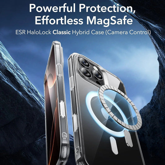 MagSafe Case for Apple iPhone 16 Pro Max, ESR, Classic Hybrid Slide, Black Transparent