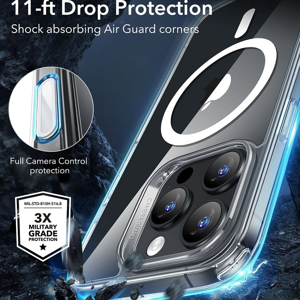 MagSafe Case for Apple iPhone 16 Pro Max, ESR, Classic Hybrid Slide, Transparent