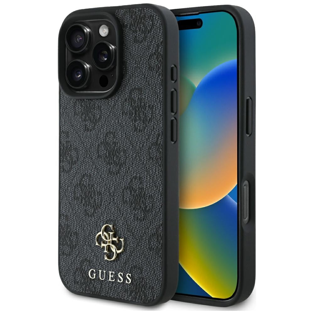 MagSafe Case for Apple iPhone 16 Pro Max, Guess, 4G Small and Classic Logo, Black