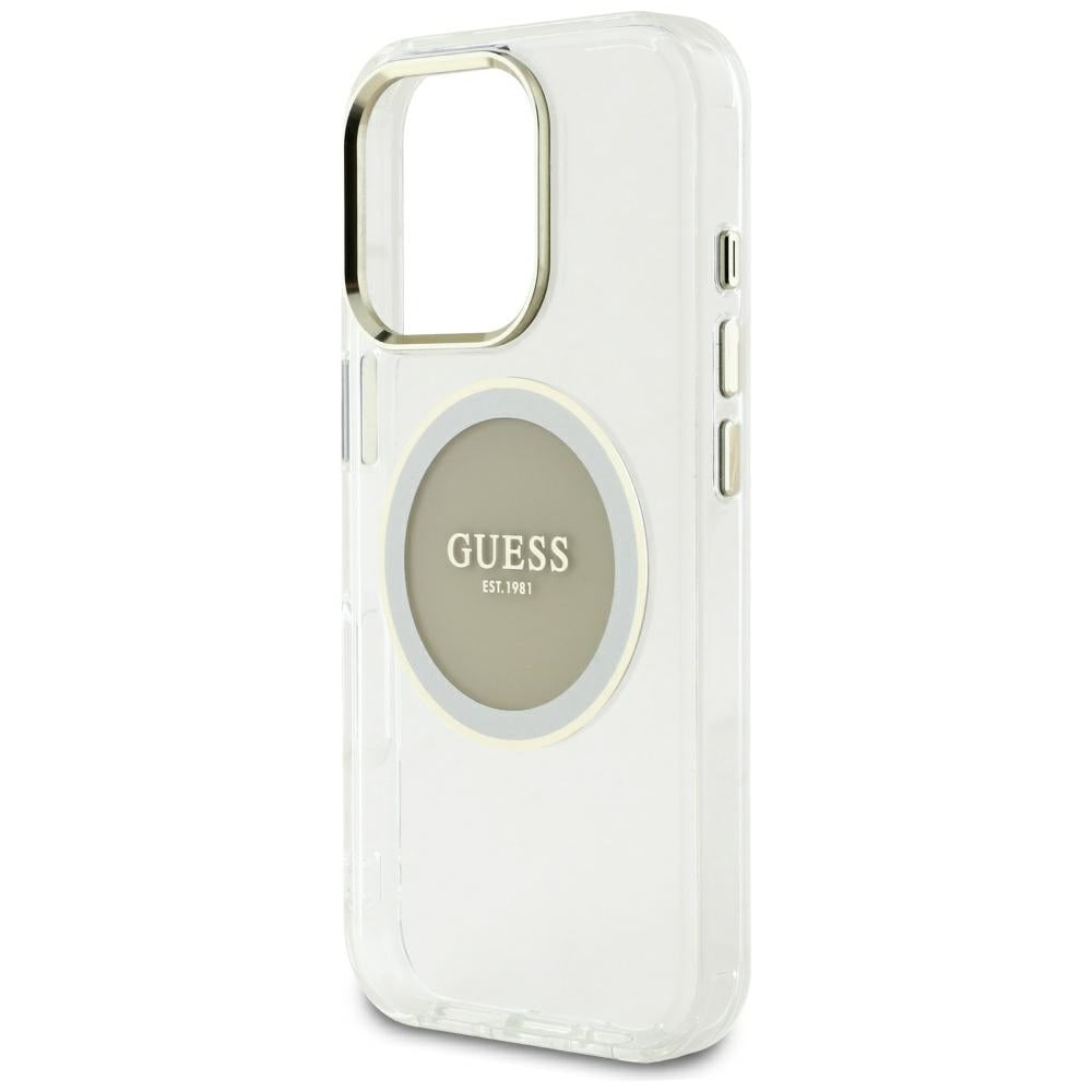 MagSafe tok Apple iPhone 16 Pro Max-hoz, Guess, IML Metal Colored Circle, Szürke