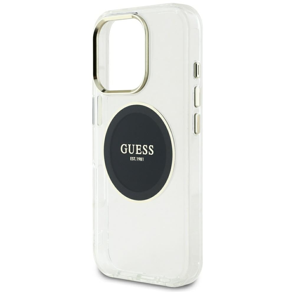 MagSafe tok Apple iPhone 16 Pro Max-hoz, Guess, IML Metal Colored Circle, Fekete
