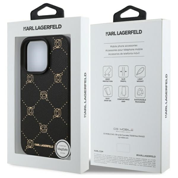 MagSafe tok Apple iPhone 16 Pro Max-hoz, Karl Lagerfeld, Karl's Head, Fekete
