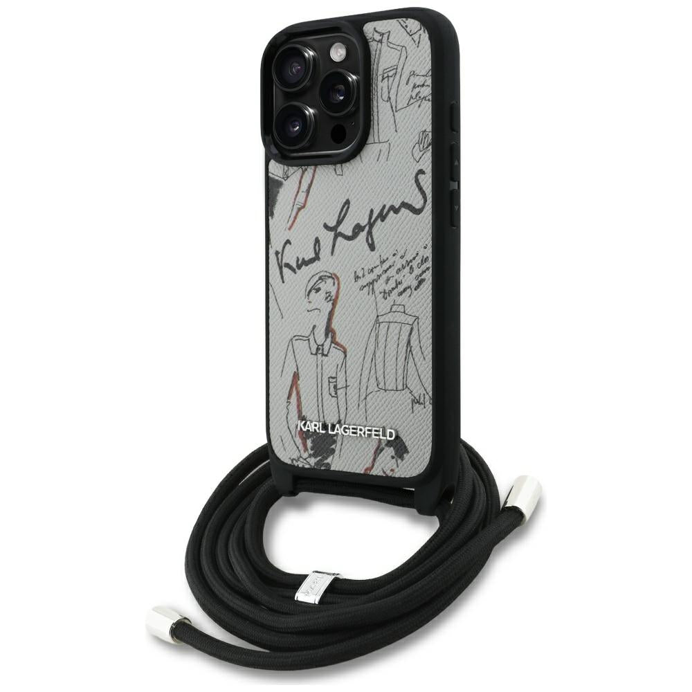 MagSafe tok Apple iPhone 16 Pro Max-hez, Karl Lagerfeld, Saffiano Crossbody, Szürke