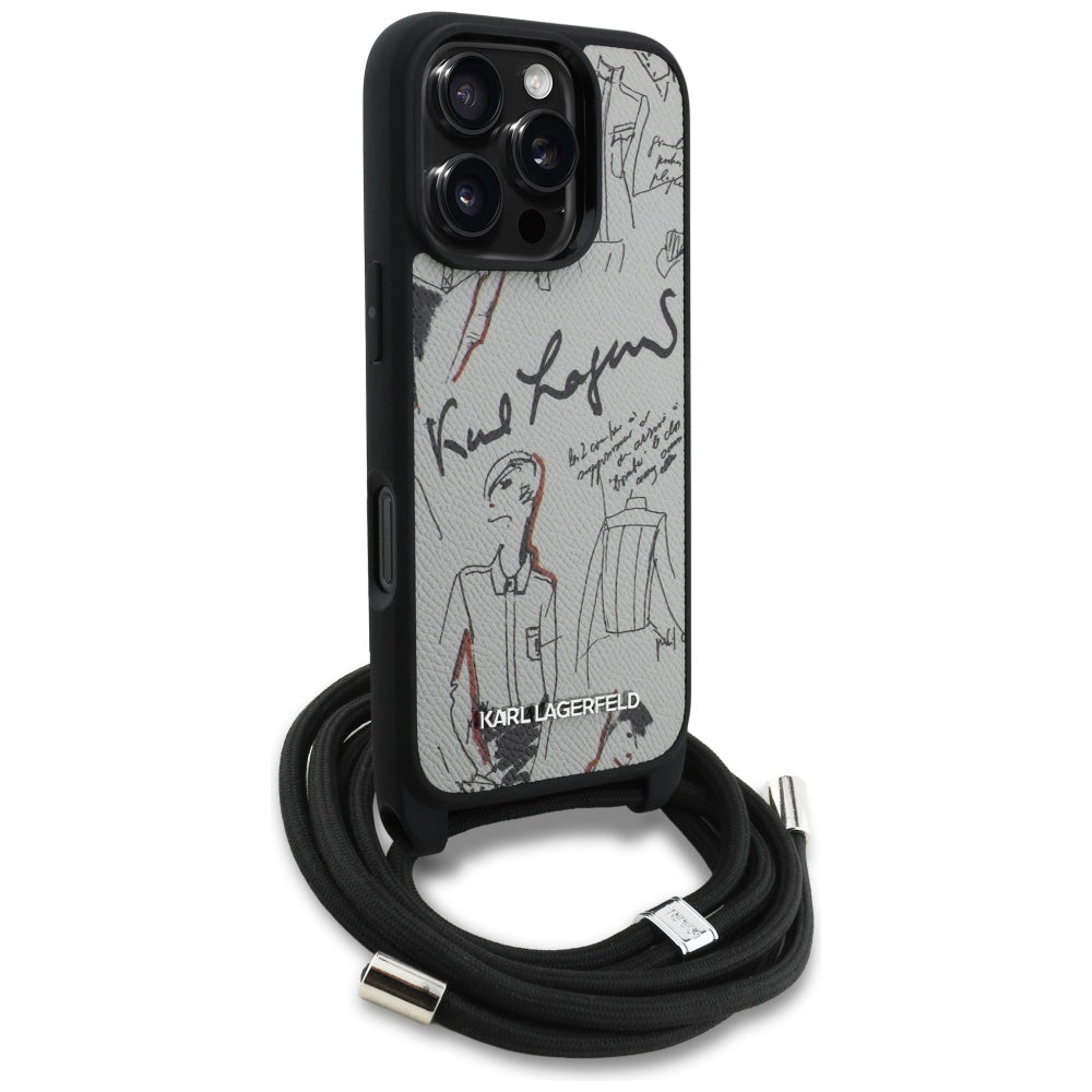 MagSafe tok Apple iPhone 16 Pro Max-hez, Karl Lagerfeld, Saffiano Crossbody, Szürke