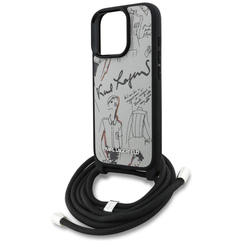MagSafe tok Apple iPhone 16 Pro Max-hez, Karl Lagerfeld, Saffiano Crossbody, Szürke