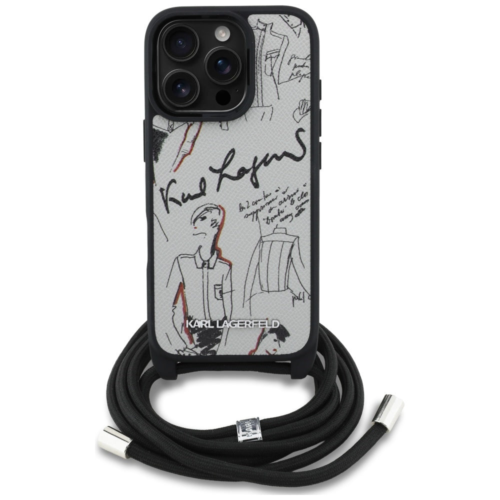 MagSafe tok Apple iPhone 16 Pro Max-hez, Karl Lagerfeld, Saffiano Crossbody, Szürke