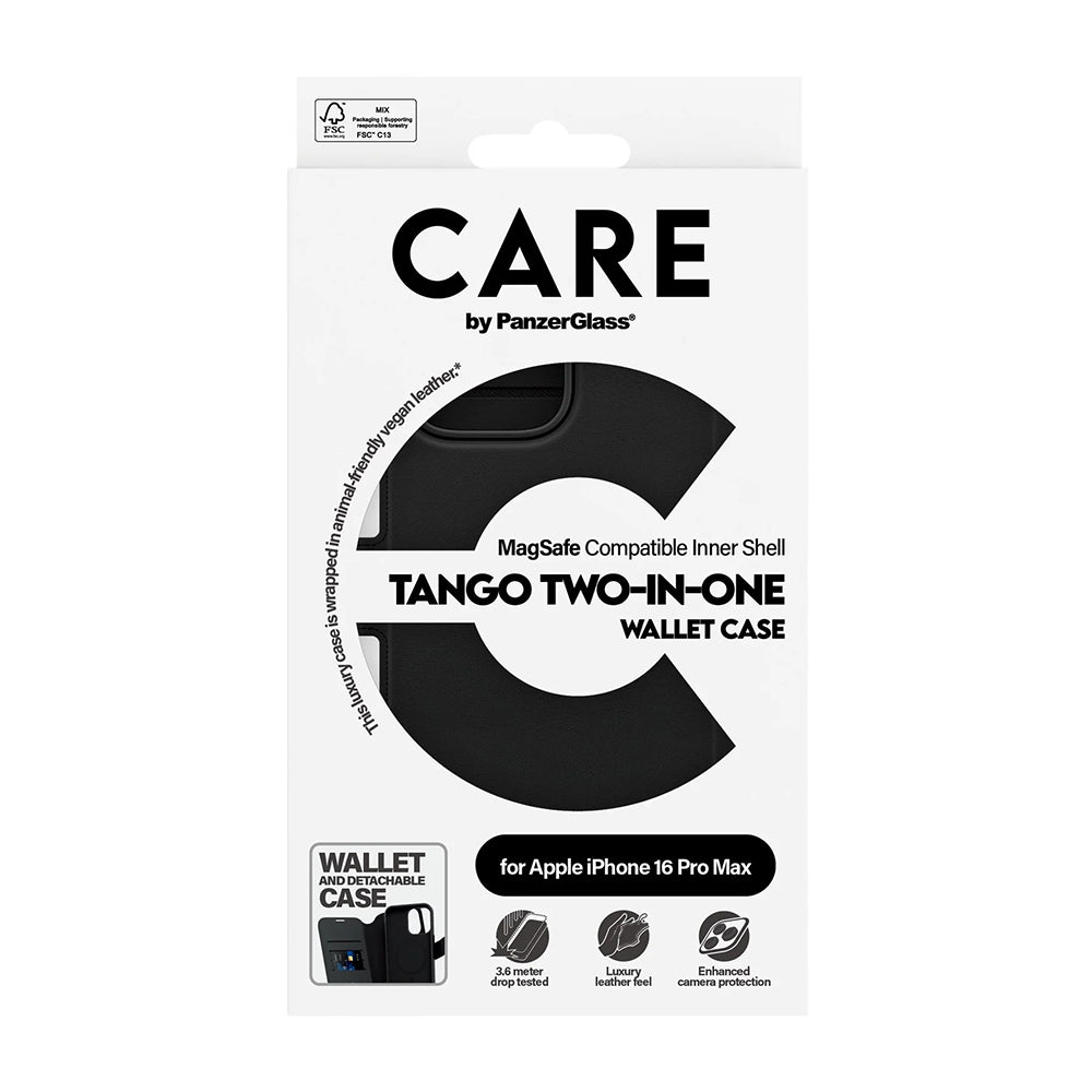 MagSafe tok Apple iPhone 16 Pro Max-hez, PanzerGlass, Care Feature Tango Two-in-One, Fekete