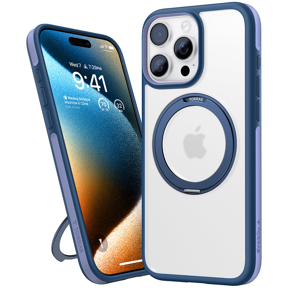 MagSafe Case for Apple iPhone 16 Pro Max, Torras, Ostand R Fusion, Navy Blue