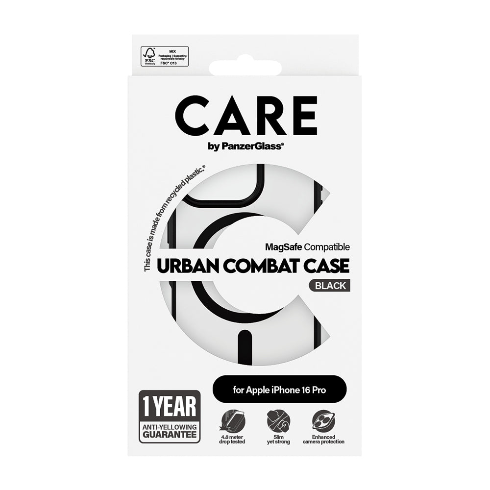 MagSafe tok Apple iPhone 16 Pro-hoz, PanzerGlass, Care Urban Combat, Átlátszó Fekete