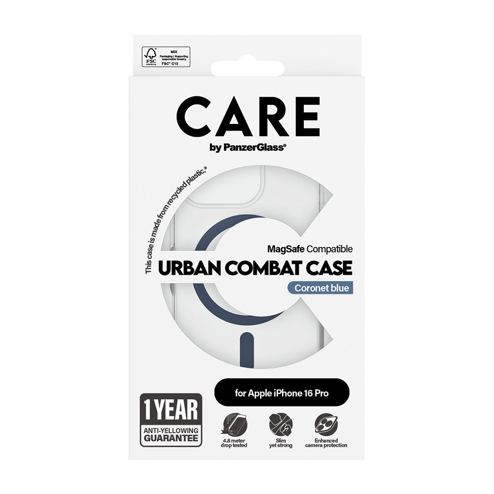MagSafe tok Apple iPhone 16 Pro-hoz, PanzerGlass, Care Urban Combat, Kék Átlátszó