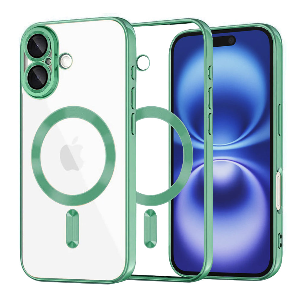 MagSafe tok Apple iPhone 16-hoz, Techsuit, Luxury Crystal, Világos zöld