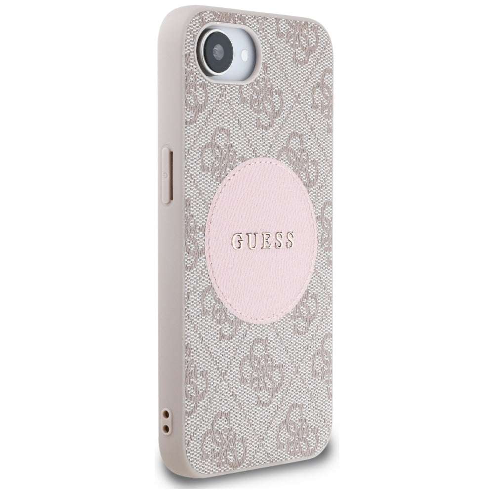 MagSafe Case for Apple iPhone 17e / 16e, Guess, 4G Circle Classic Logo, Pink