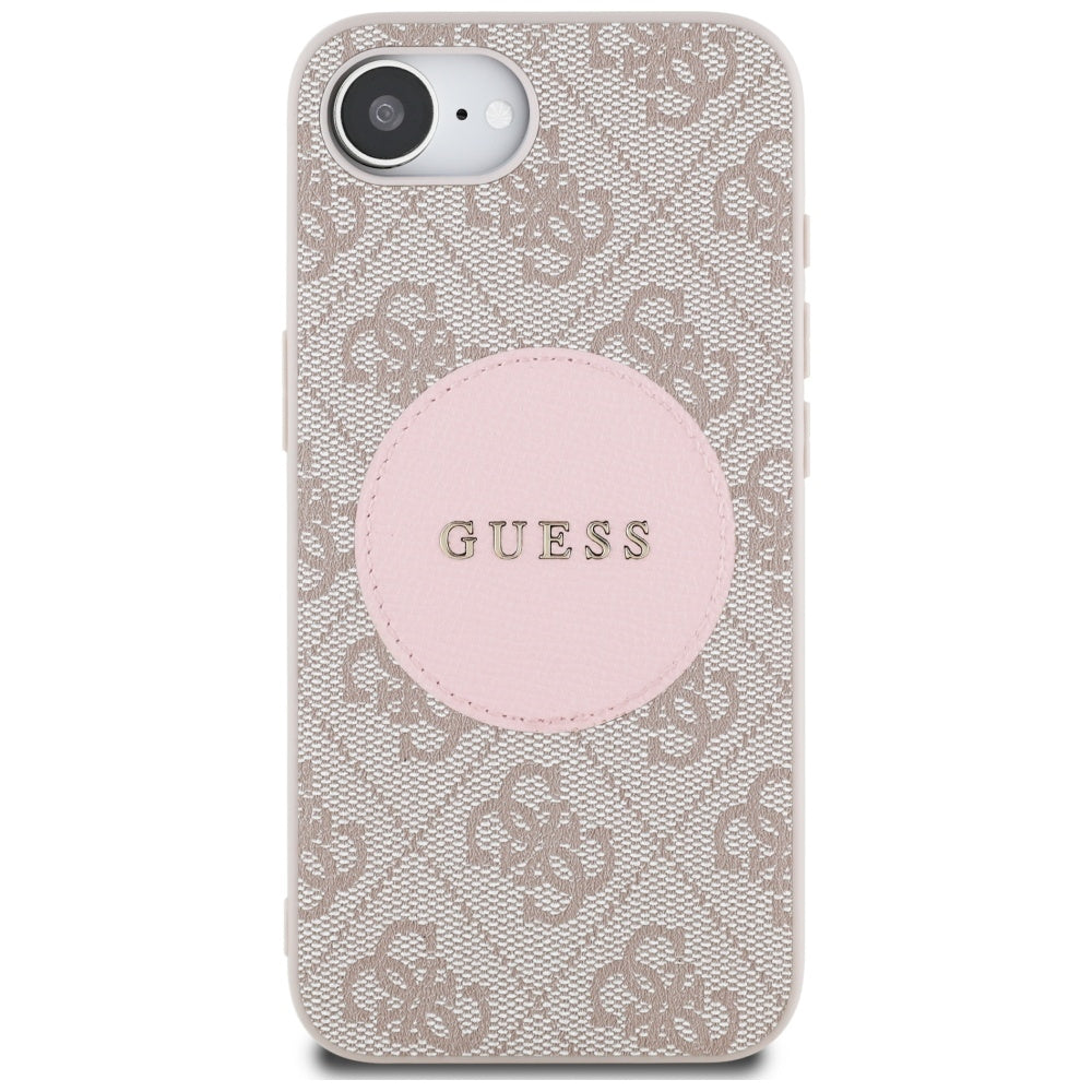 MagSafe Case for Apple iPhone 17e / 16e, Guess, 4G Circle Classic Logo, Pink