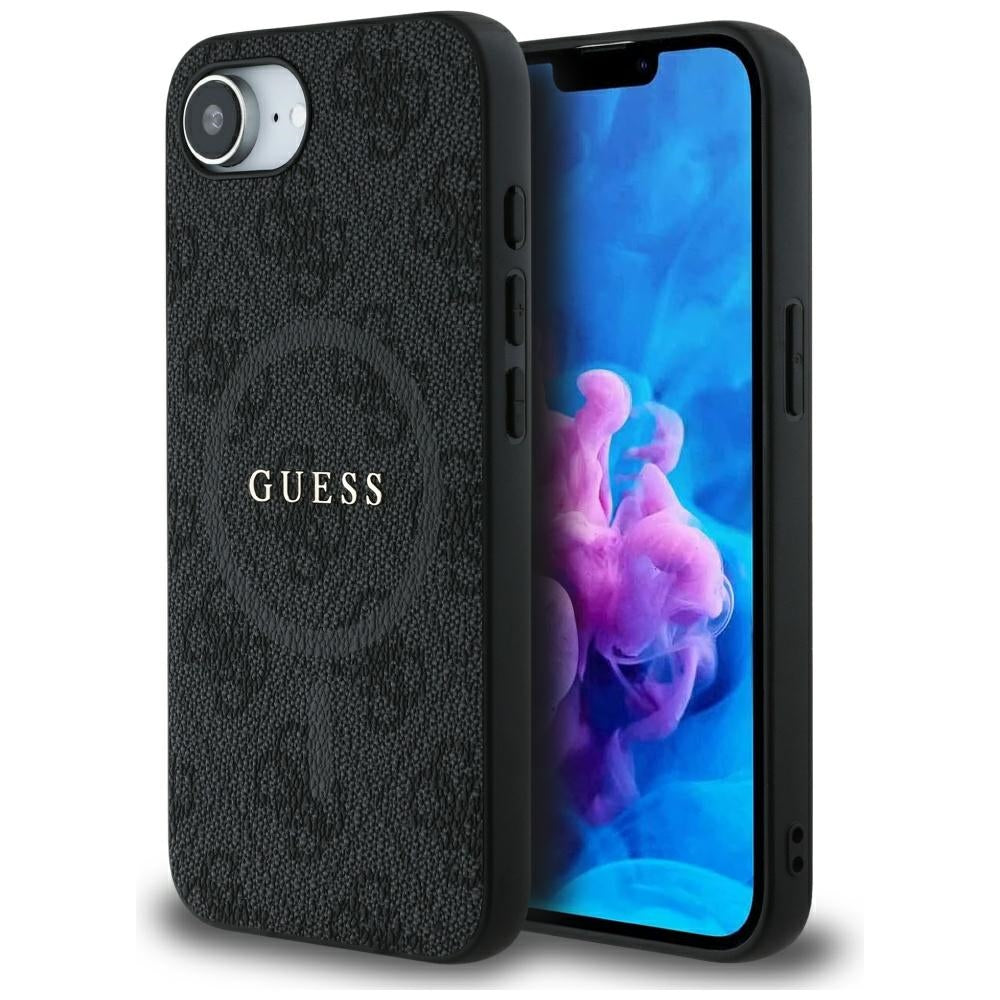 MagSafe tok Apple iPhone 17e / 16e készülékhez, Guess, 4G Ring Classic Logo, Fekete