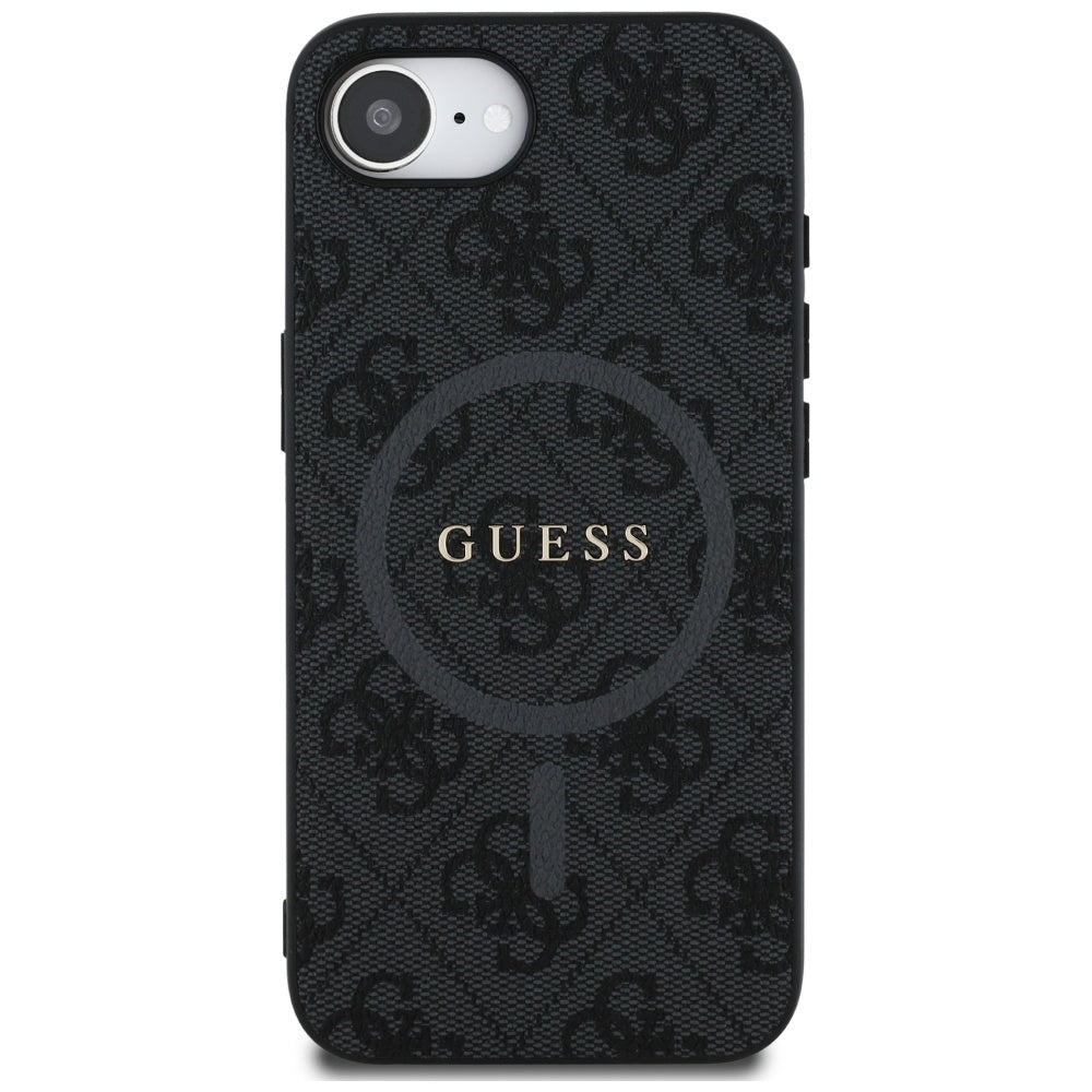 MagSafe tok Apple iPhone 17e / 16e készülékhez, Guess, 4G Ring Classic Logo, Fekete