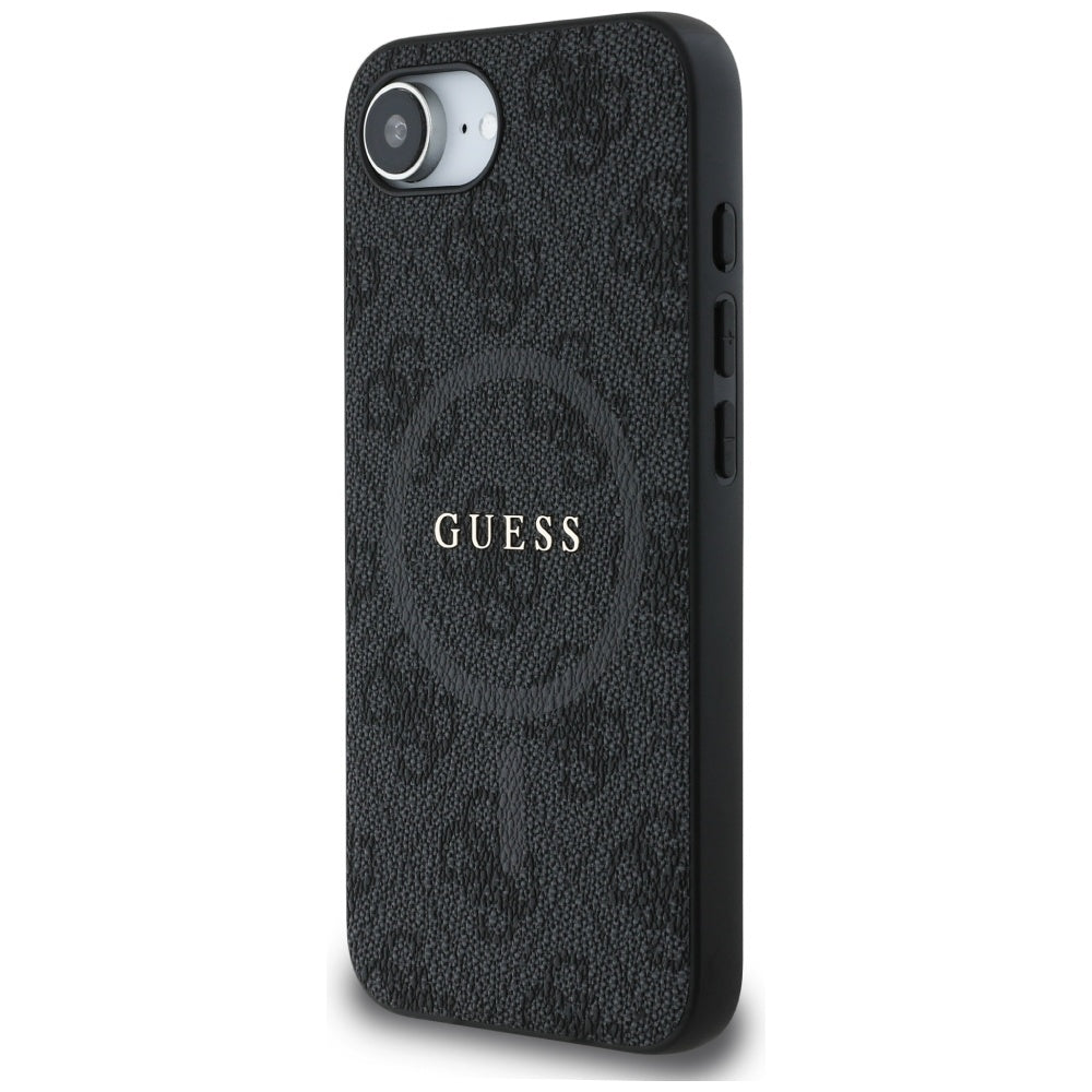 MagSafe tok Apple iPhone 17e / 16e készülékhez, Guess, 4G Ring Classic Logo, Fekete