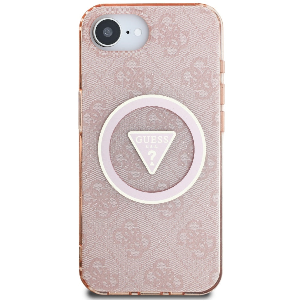 MagSafe tok Apple iPhone 17e / 16e készülékhez, Guess, IML Glitter 4G Circle Triangle, Rózsaszín