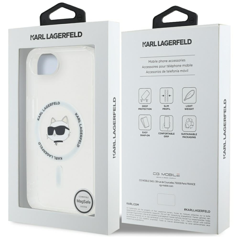 MagSafe tok Apple iPhone 17e / 16e készülékhez, Karl Lagerfeld, IML Choupette's Head, Fehér