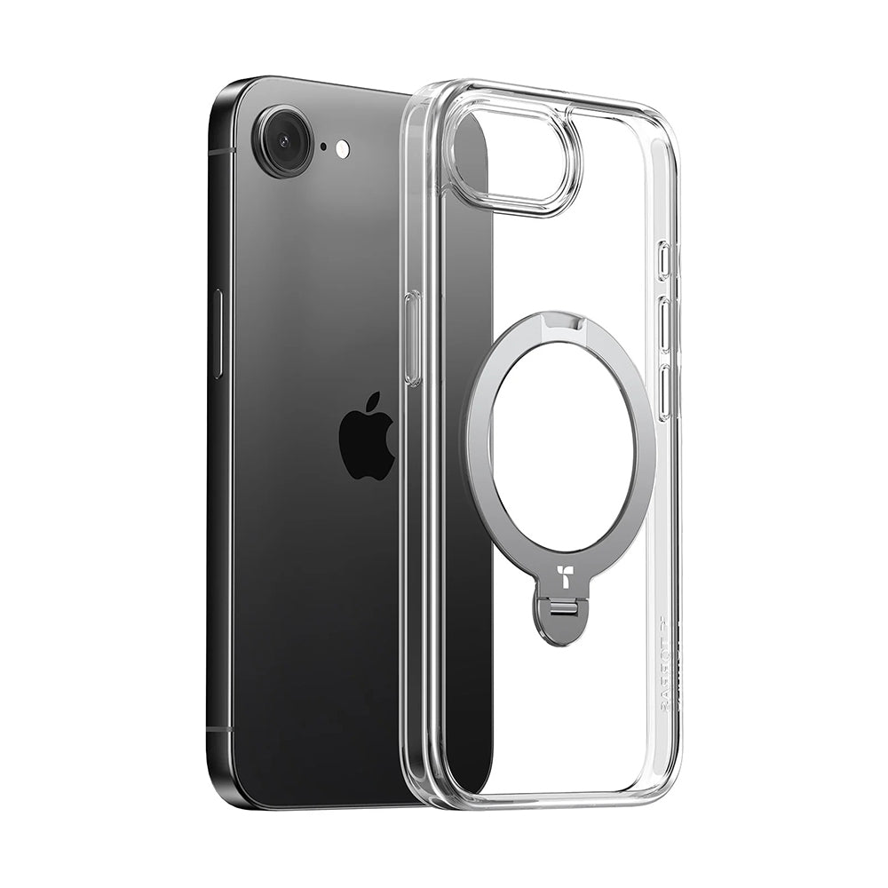 MagSafe tok Apple iPhone 17e / 16e készülékhez, Torras, Ostand Spin, Átlátszó