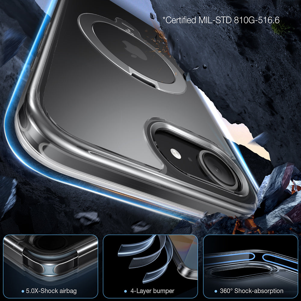 MagSafe tok Apple iPhone 17e / 16e készülékhez, Torras, Ostand Spin, Átlátszó