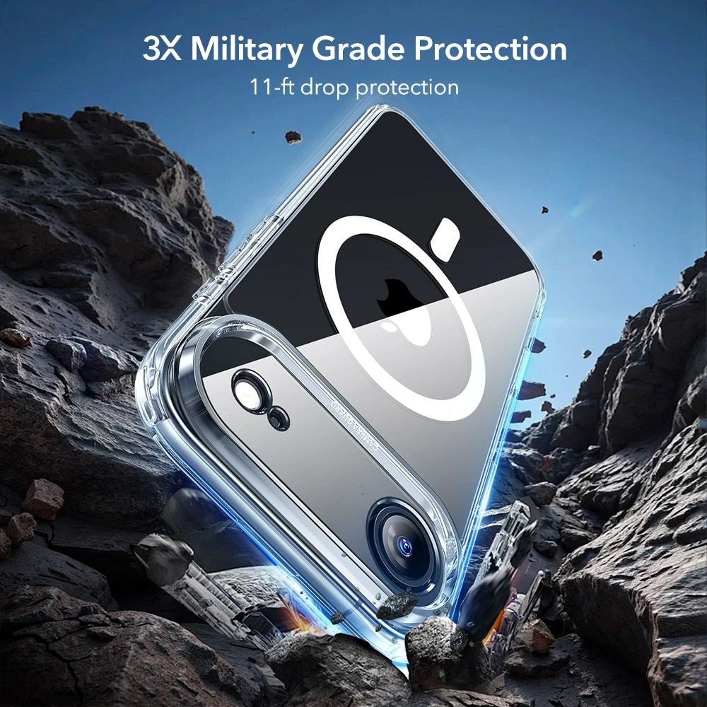 MagSafe tok Apple iPhone 17 Air-hez, ESR, Classic Hybrid képernyővédővel, Átlátszó