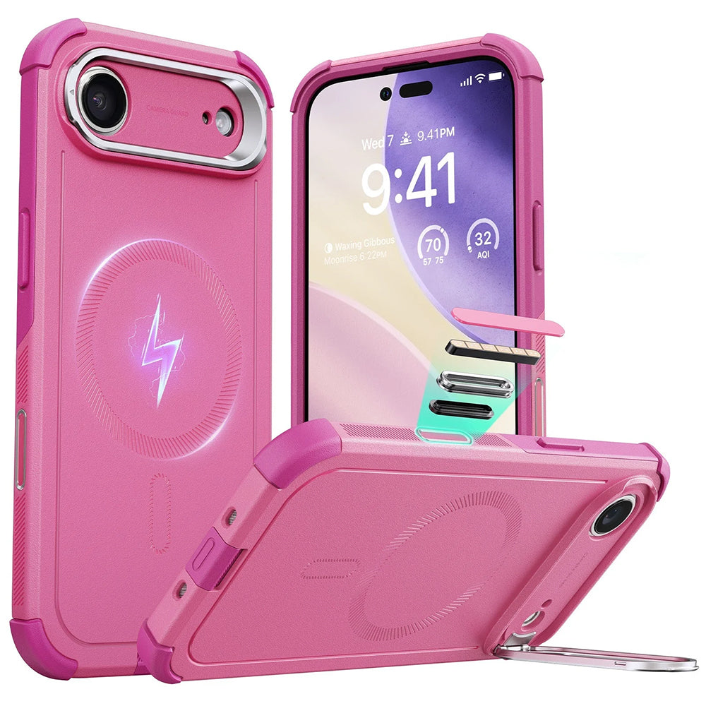 MagSafe tok Apple iPhone 17 Air-hez, ESR, Cyber Armor Kickstand, Rózsaszín