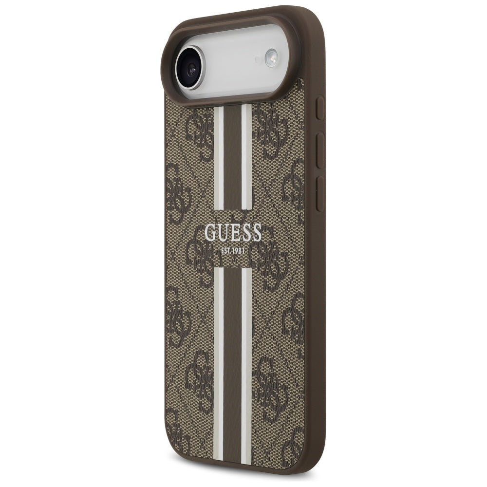 MagSafe tok Apple iPhone 17 Air-hez, Guess, 4G nyomtatott csíkok, barna