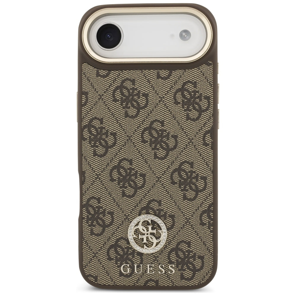 MagSafe tok Apple iPhone 17 Air-hez, Guess, 4G Strass Logo nagy pánttal, Barna