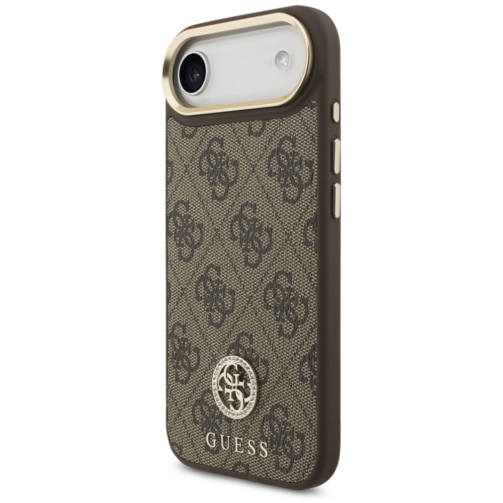 MagSafe tok Apple iPhone 17 Air-hez, Guess, 4G Strass Logo nagy pánttal, Barna
