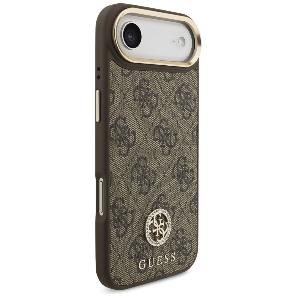 MagSafe tok Apple iPhone 17 Air-hez, Guess, 4G Strass Logo nagy pánttal, Barna