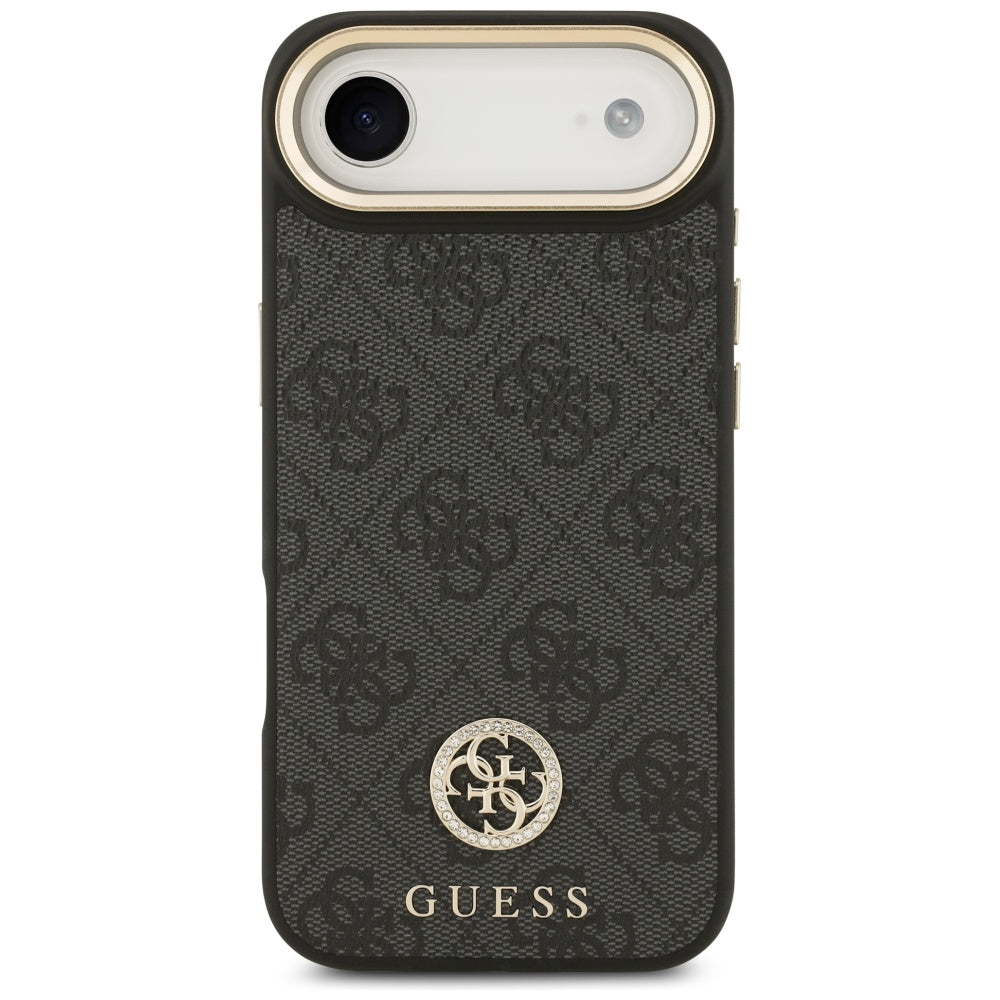MagSafe tok Apple iPhone 17 Air-hez, Guess, 4G Strass Logo nagy pánttal, Fekete