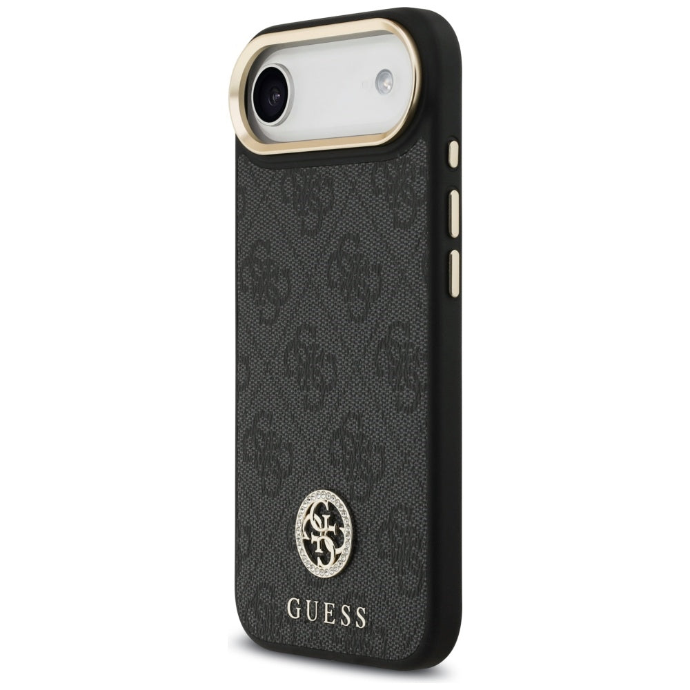 MagSafe tok Apple iPhone 17 Air-hez, Guess, 4G Strass Logo nagy pánttal, Fekete