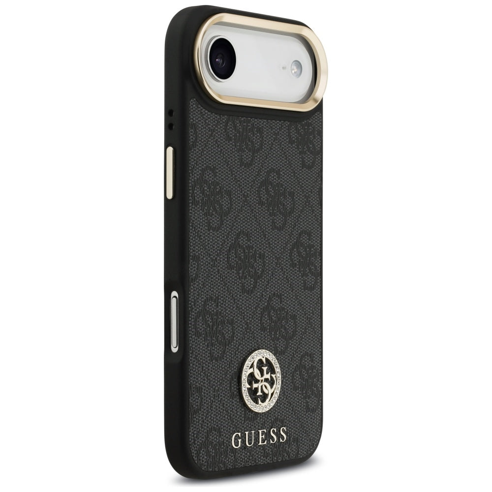 MagSafe tok Apple iPhone 17 Air-hez, Guess, 4G Strass Logo nagy pánttal, Fekete