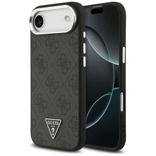 MagSafe Case for Apple iPhone 17 Air, Guess, 4G Triangle Logo, Black Silver