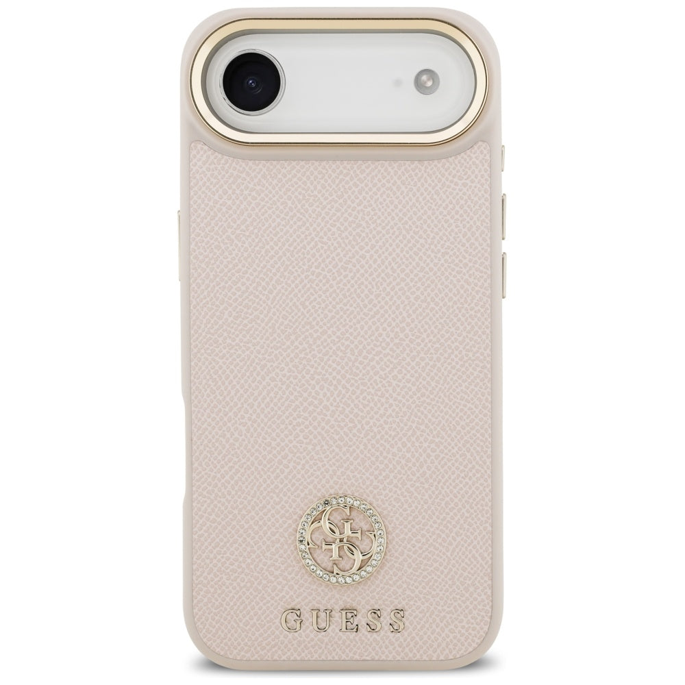 MagSafe tok Apple iPhone 17 Air-hez, Guess, Grained Strass Logo, Rózsaszín