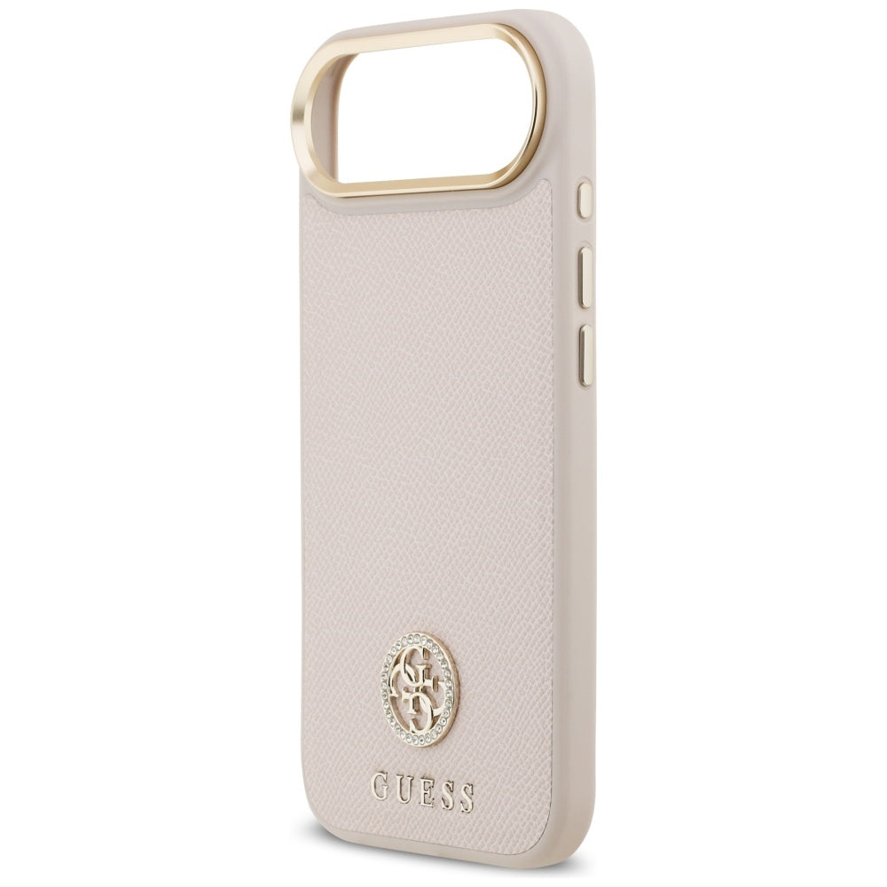 MagSafe tok Apple iPhone 17 Air-hez, Guess, Grained Strass Logo, Rózsaszín
