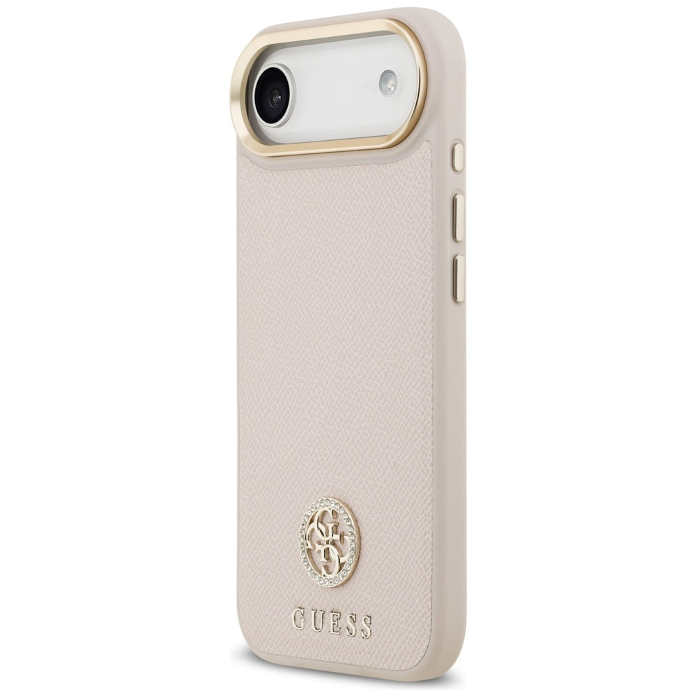 MagSafe tok Apple iPhone 17 Air-hez, Guess, Grained Strass Logo, Rózsaszín