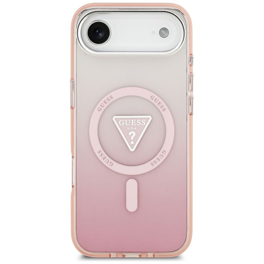 MagSafe tok Apple iPhone 17 Air-hez, Guess, IML Gradient Triangle Logo, Rózsaszín