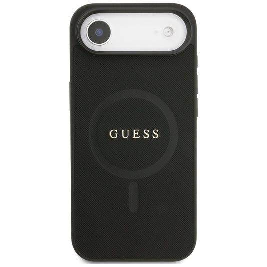 MagSafe tok Apple iPhone 17 Air-hez, Guess, Saffiano Classic Logo, Fekete
