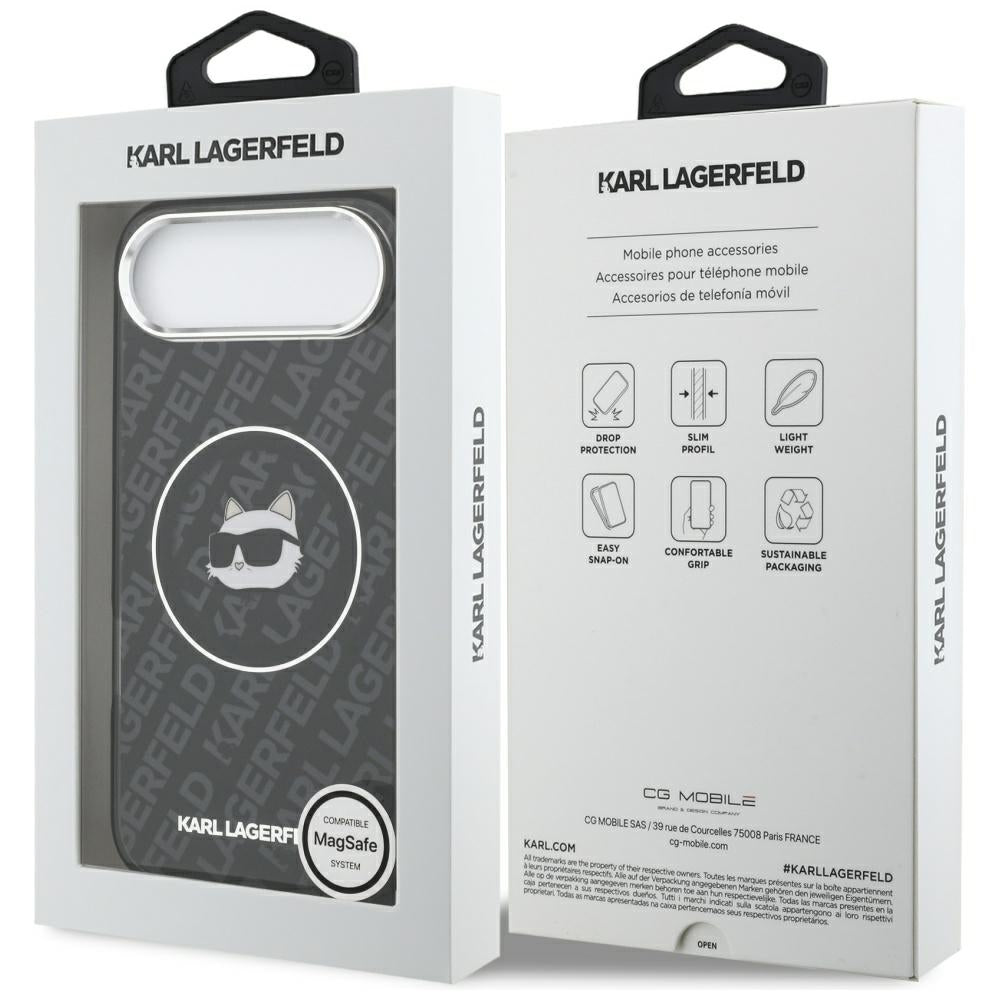 MagSafe Case for Apple iPhone 17 Air, Karl Lagerfeld, IML Choupette's Head, Black