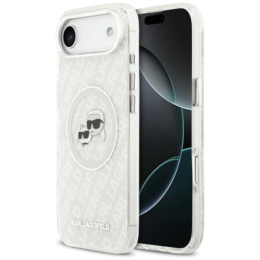 MagSafe tok Apple iPhone 17 Air-hez, Karl Lagerfeld, IML Glitter Karl & Choupette`s Heads, Szürke
