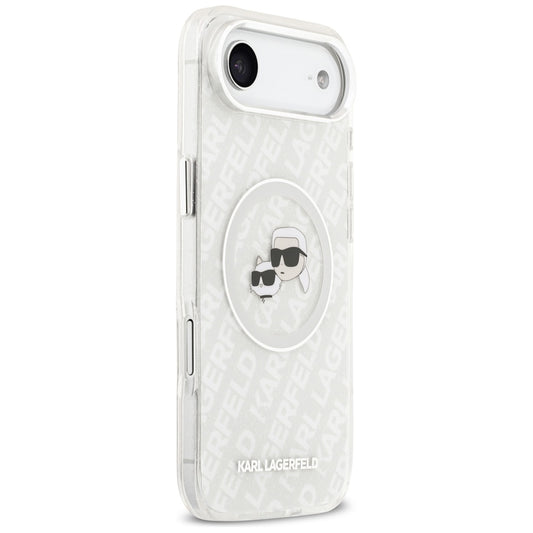 MagSafe tok Apple iPhone 17 Air-hez, Karl Lagerfeld, IML Glitter Karl & Choupette`s Heads, Szürke